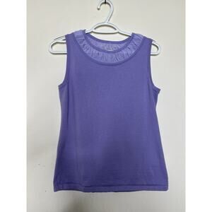 Pendleton Woman’s Size Small Purple Merino Wool Knit Top Sleeveless Lightweight
